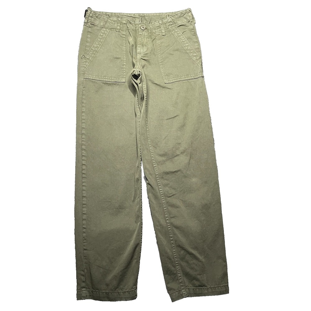 John Galt Army Green Fatigues Low Rise Loose Fit Sz S Field Pants Cargo Military